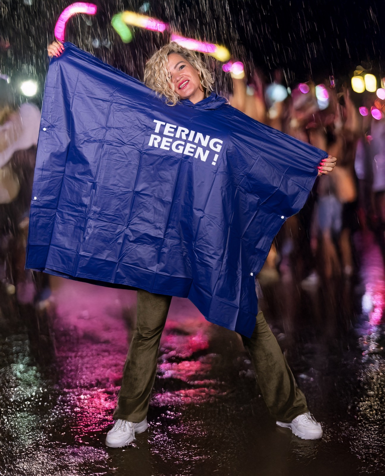 Poncho met tekst tering regen!